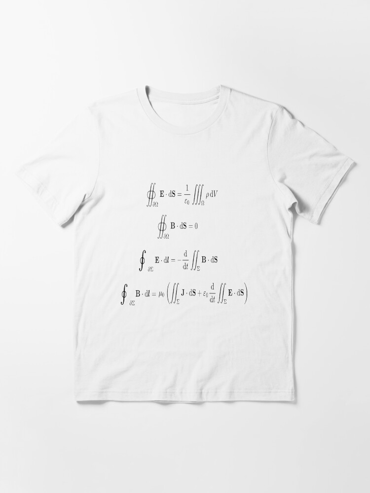Alternate view of Maxwell's equations, #Maxwells, #equations, #MaxwellsEquations, Maxwell, equation, MaxwellEquations, #Physics, Electricity, Electrodynamics, Electromagnetism Essential T-Shirt