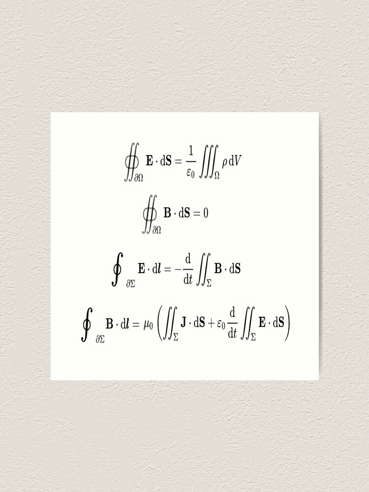 Alternate view of Maxwell's equations, #Maxwells, #equations, #MaxwellsEquations, Maxwell, equation, MaxwellEquations, #Physics, Electricity, Electrodynamics, Electromagnetism Art Print
