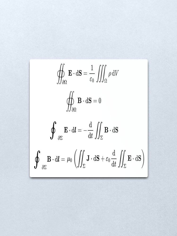 Alternate view of Maxwell's equations, #Maxwells, #equations, #MaxwellsEquations, Maxwell, equation, MaxwellEquations, #Physics, Electricity, Electrodynamics, Electromagnetism Metal Print
