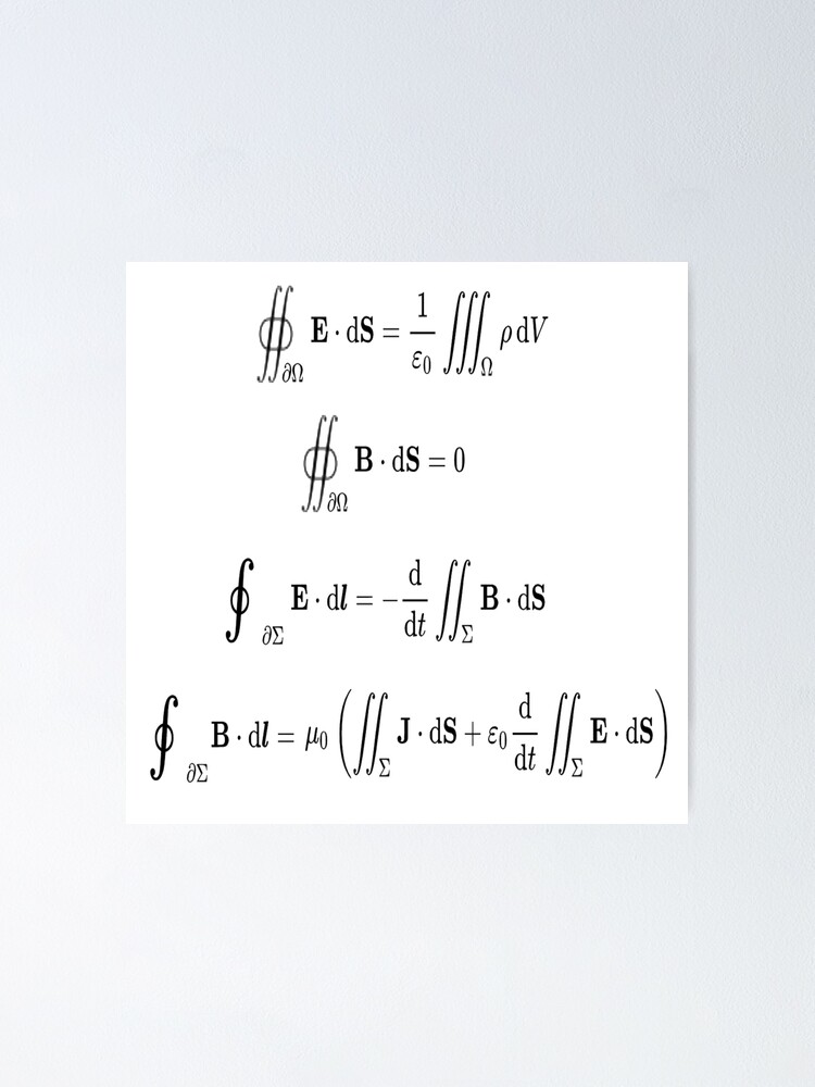 Alternate view of Maxwell's equations, #Maxwells, #equations, #MaxwellsEquations, Maxwell, equation, MaxwellEquations, #Physics, Electricity, Electrodynamics, Electromagnetism Poster