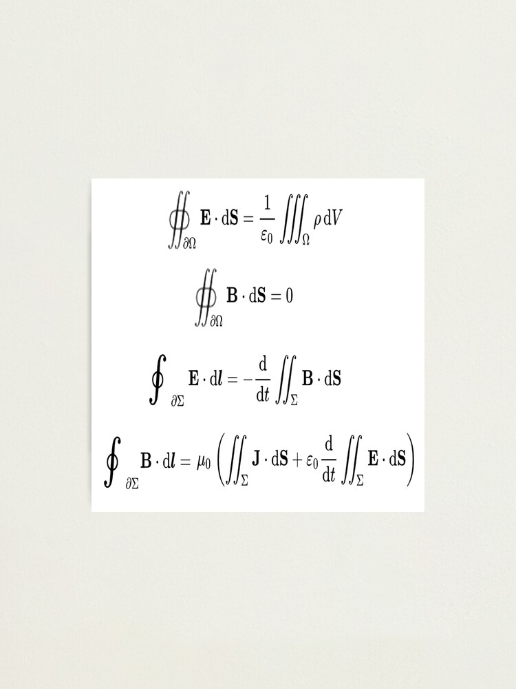 Alternate view of Maxwell's equations, #Maxwells, #equations, #MaxwellsEquations, Maxwell, equation, MaxwellEquations, #Physics, Electricity, Electrodynamics, Electromagnetism Photographic Print