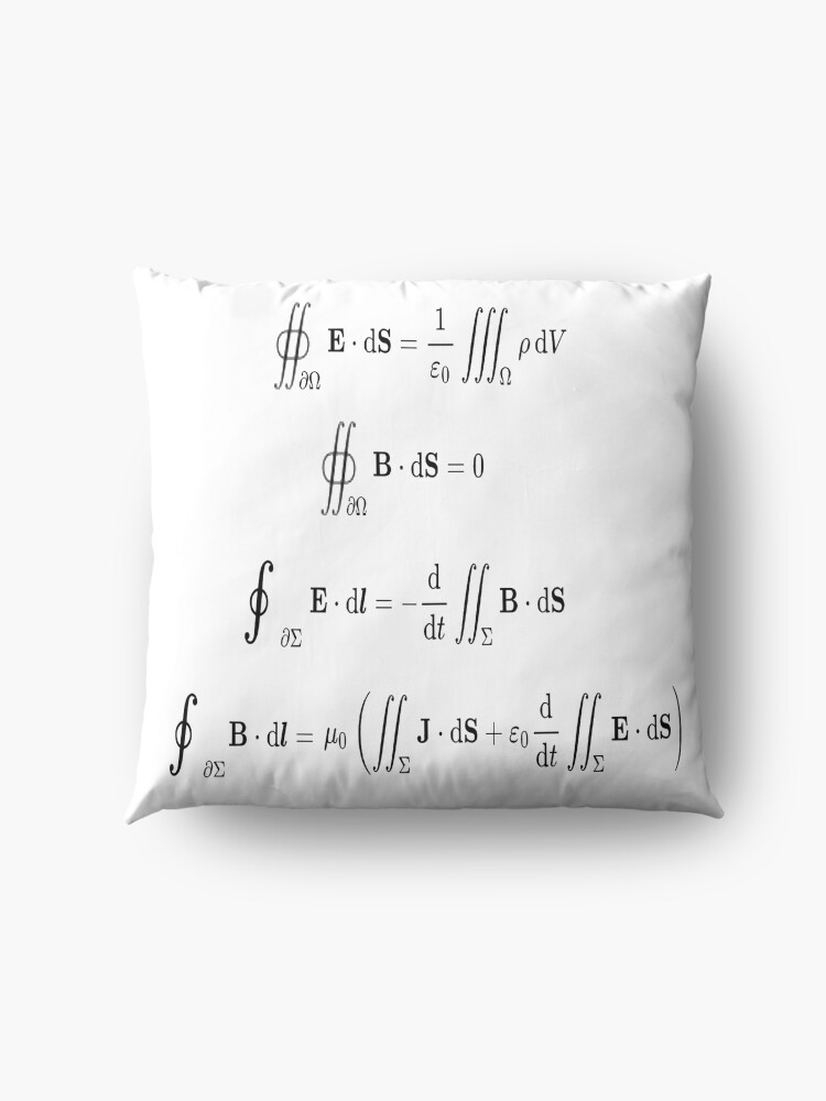 Alternate view of Maxwell's equations, #Maxwells, #equations, #MaxwellsEquations, Maxwell, equation, MaxwellEquations, #Physics, Electricity, Electrodynamics, Electromagnetism Floor Pillow