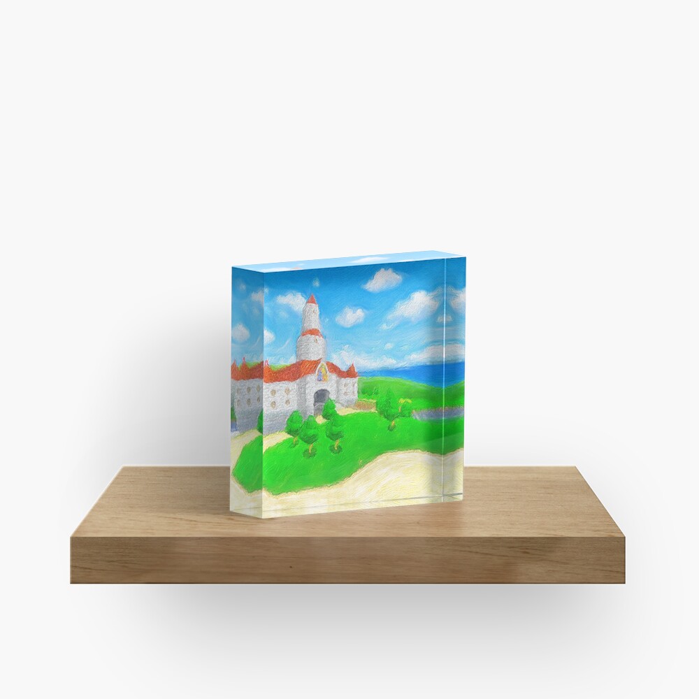Peach's Castle Painting Acrylic Block