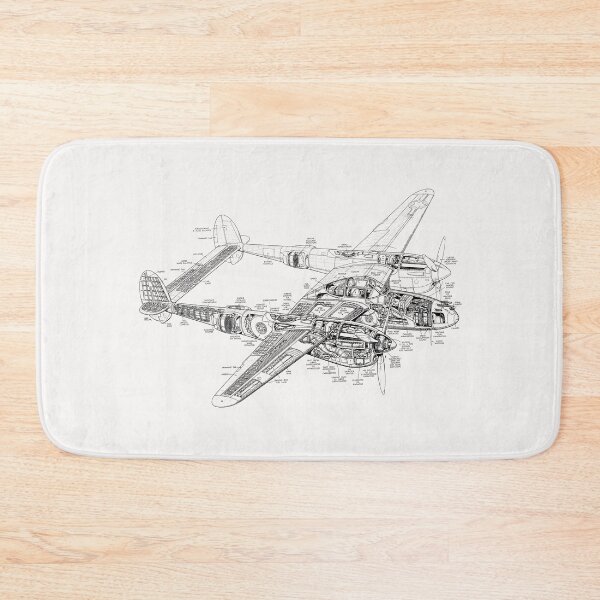Item preview, P-38 Lighting Bomber Airplane - Cutaway Drawing designed and sold by BERGULATOR.