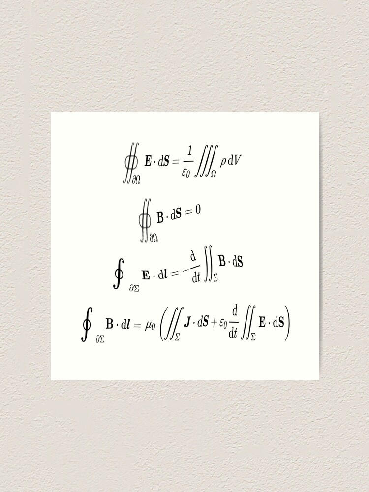 Alternate view of Maxwell's equations, #Maxwells, #equations, #MaxwellsEquations, Maxwell, equation, MaxwellEquations, #Physics, Electricity, Electrodynamics, Electromagnetism Art Print