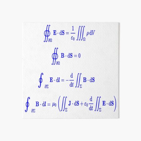 Maxwell's equations, #Maxwells, #equations, #MaxwellsEquations, Maxwell, equation, MaxwellEquations, #Physics, Electricity, Electrodynamics, Electromagnetism Art Board Print