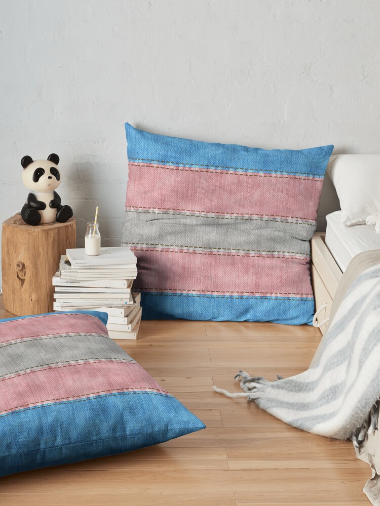 Alternate view of Transgender Denim Flag Floor Pillow