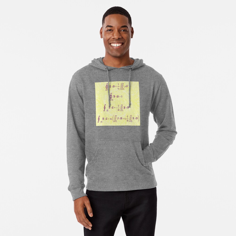 Maxwell's equations, #Maxwells, #equations, #MaxwellsEquations, Maxwell, equation, MaxwellEquations, #Physics, Electricity, Electrodynamics, Electromagnetism Lightweight Hoodie