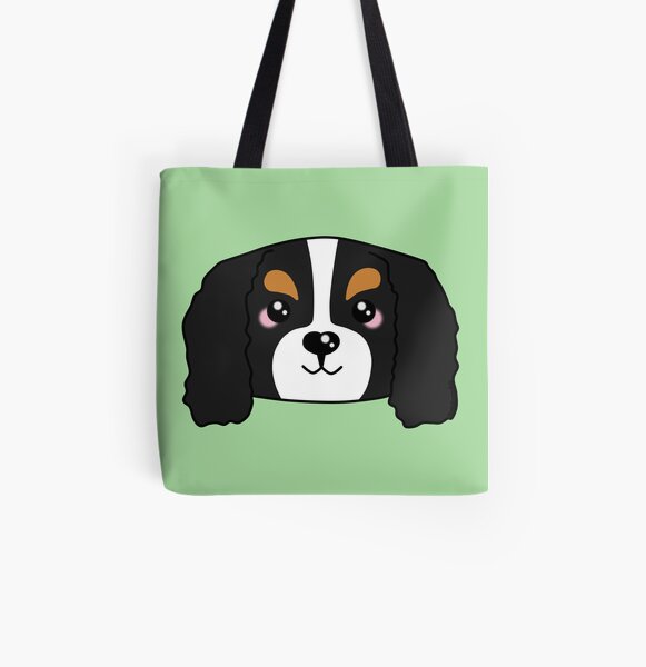 Cute Cavalier King Charles Spaniel All Over Print Tote Bag