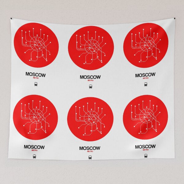 Item preview, Moscow Red Subway Map designed and sold by Irina March.