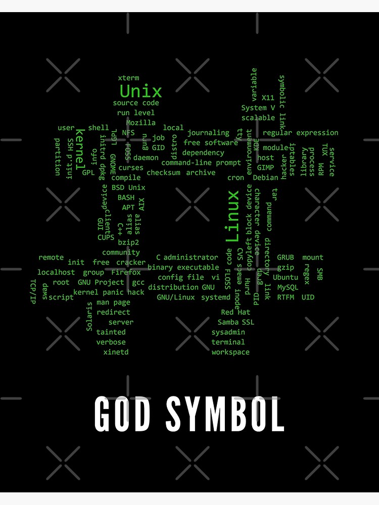 God Symbol Linux Unix Root Symbol Art Board Print For Sale By Mstfcntrk Redbubble