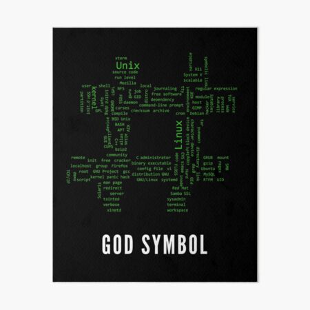 God Symbol Linux Unix Root Symbol Art Board Print For Sale By Mstfcntrk Redbubble
