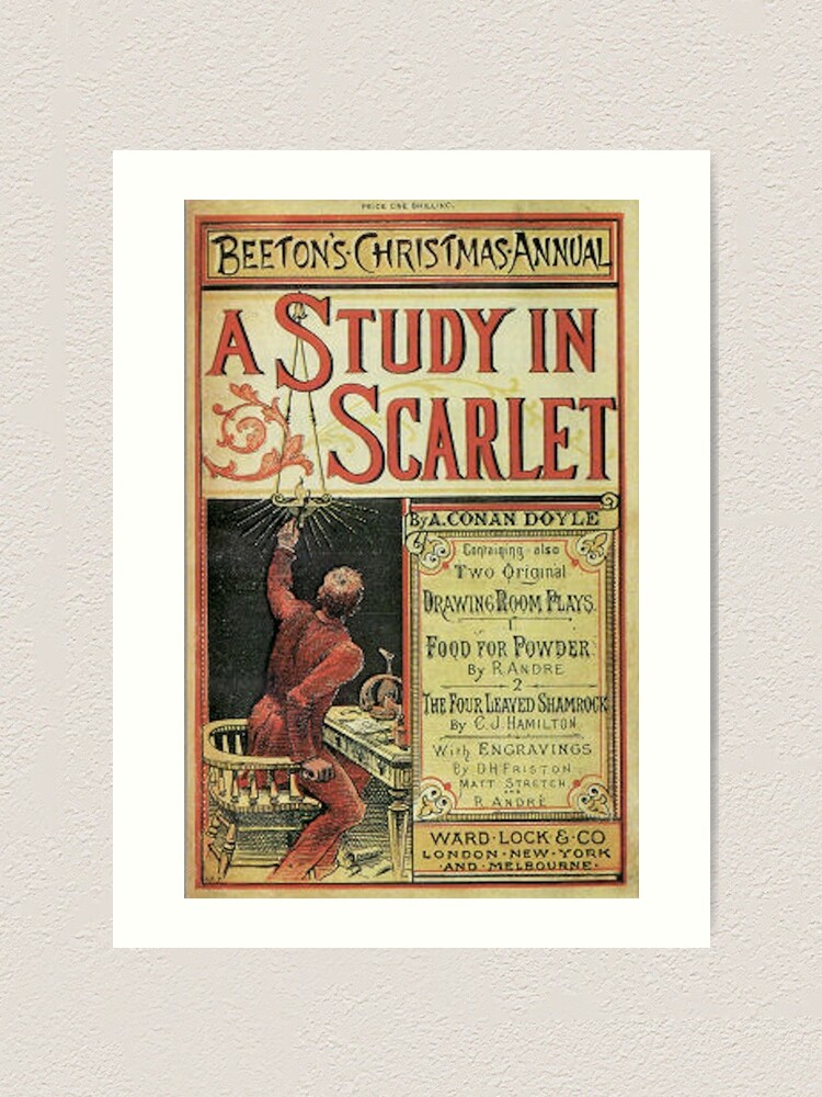 Sherlock Holmes A Study In Scarlet Vintage Cover Art Print By Crimelab Redbubble