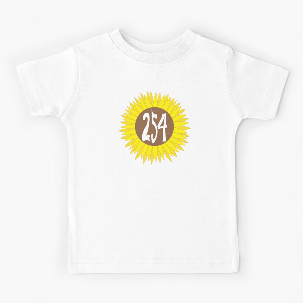 Hand Drawn Texas Sunflower 254 Area Code Kids T Shirt By Itsrturn Redbubble