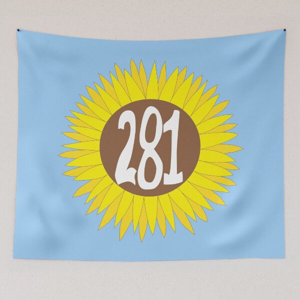 Item preview, Hand Drawn Texas Sunflower 281 Area Code designed and sold by itsrturn.