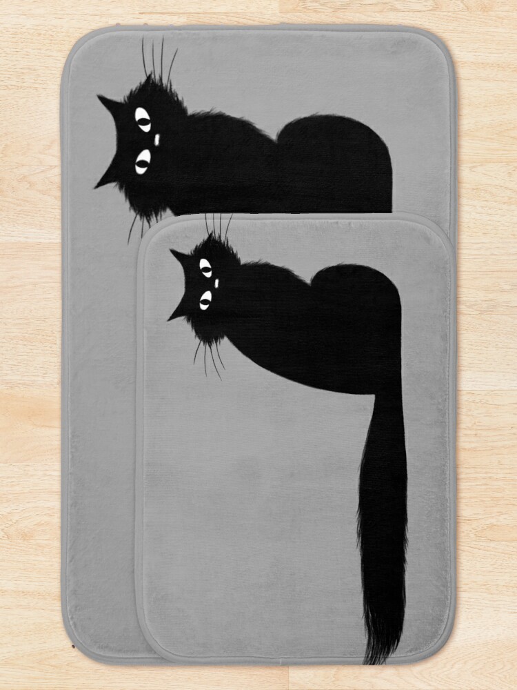 Black Cat Bath Mat for Sale by Jenn Inashvili