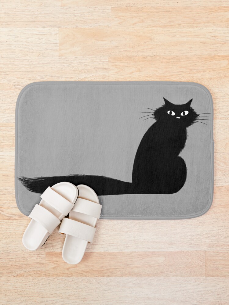 Black Cat Bath Mat for Sale by Jenn Inashvili