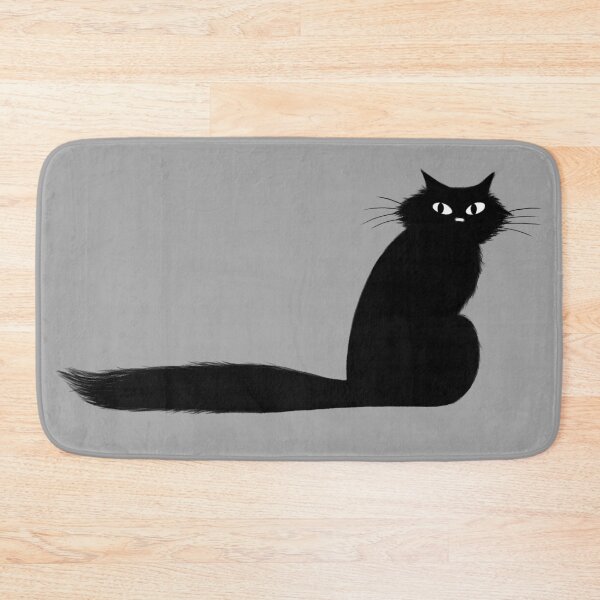 Item preview, Black Kitty Cat with Long Fluffy Tail designed and sold by Jenn Inashvili.