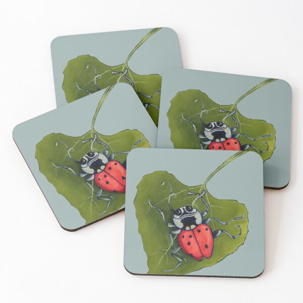 Item preview, Ladybug and green leaf designed and sold by KnowingWonder.