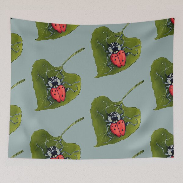 Item preview, Ladybug and green leaf designed and sold by KnowingWonder.