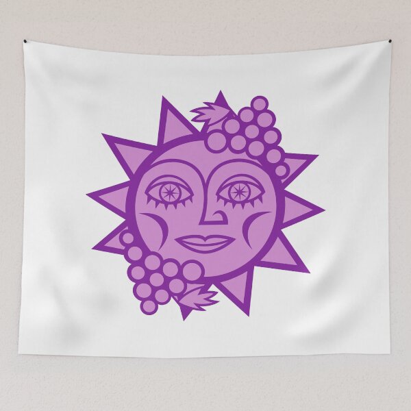 Item preview, Original Sun with Farm Harvest Vineyard Grapes Design for Wine Lovers (full purple and pink) designed and sold by wariana.