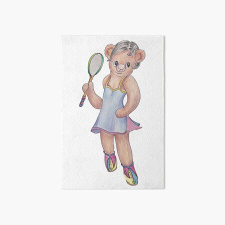 Tracy Bear Tennis Champion Art Board Print