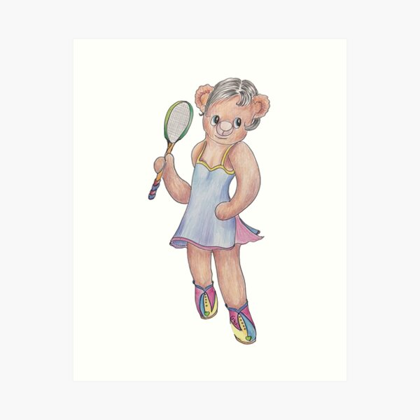 Tracy Bear Tennis Champion Art Print