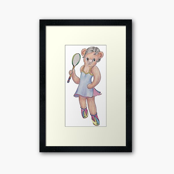 Tracy Bear Tennis Champion Framed Art Print