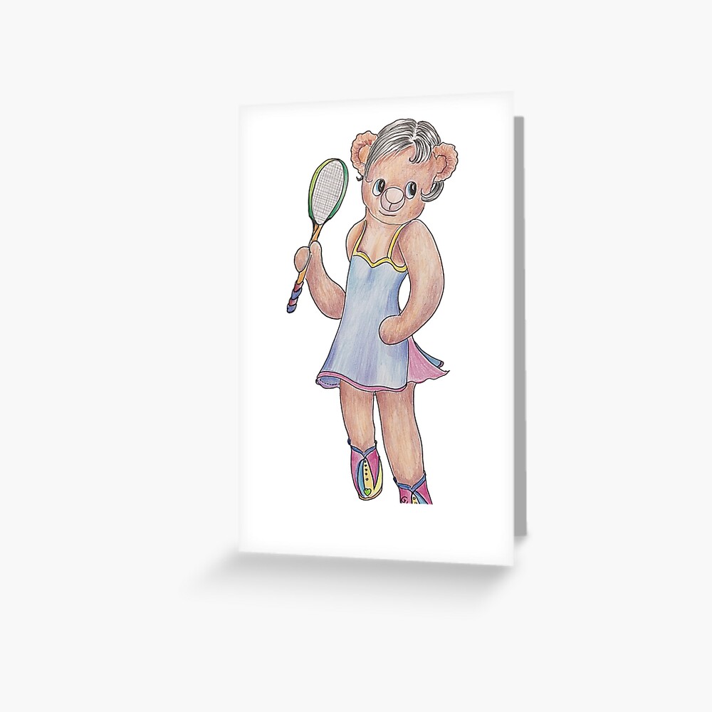 Tracy Bear Tennis Champion Greeting Card