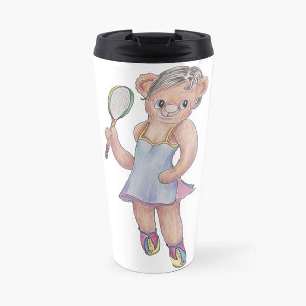 Tracy Bear Tennis Champion Travel Coffee Mug