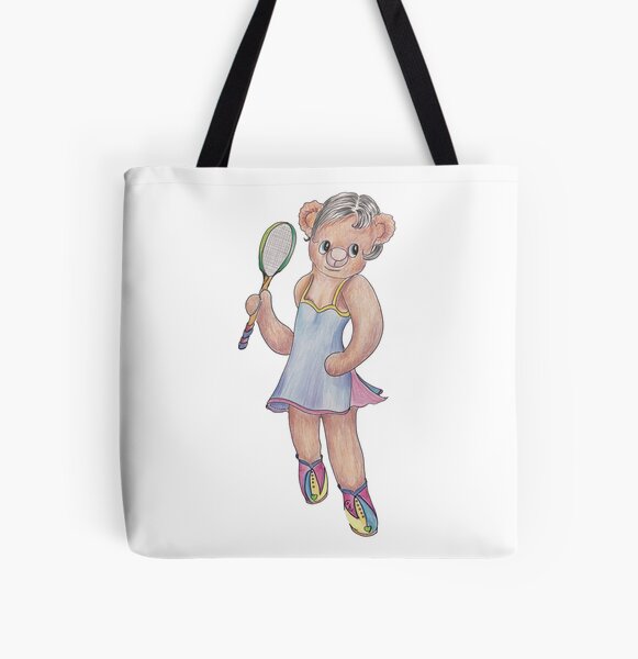 Tracy Bear Tennis Champion All Over Print Tote Bag