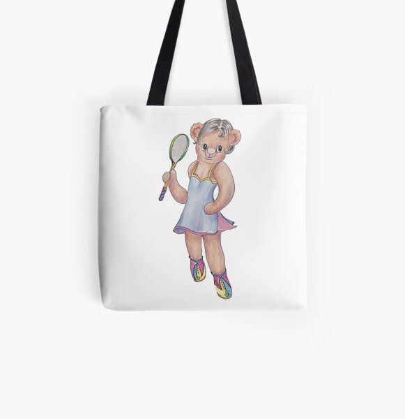 Tracy Bear Tennis Champion All Over Print Tote Bag
