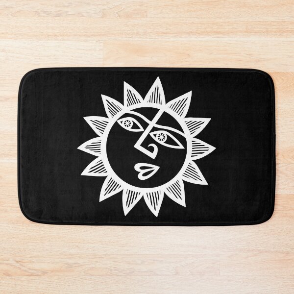 Item preview, Original Happy and Smirky Sun Looking Up Design (inverted/negative B/W) designed and sold by wariana.