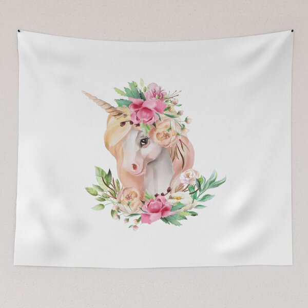 Item preview, Unicorn with Flowers, Sweet Unicorn designed and sold by Khalu.