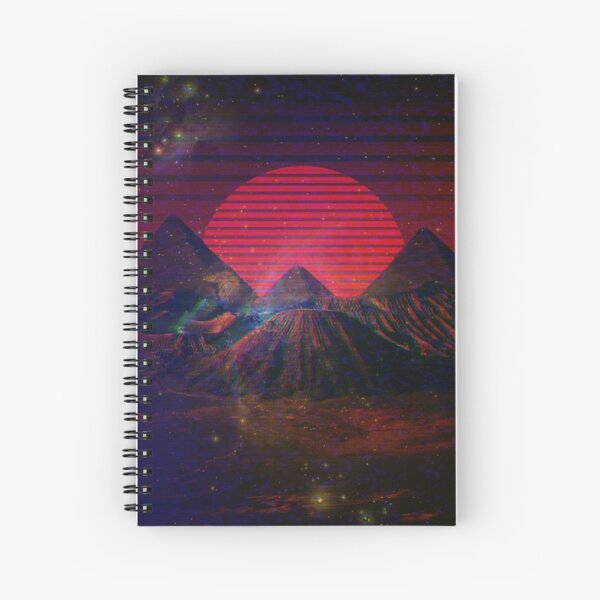 "Play" Series - Vaporwave Planet Spiral Notebook