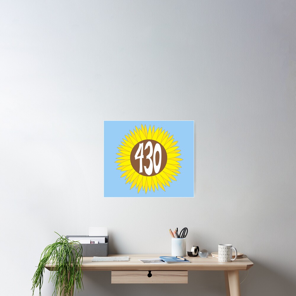 hand-drawn-texas-sunflower-430-area-code-poster-by-itsrturn-redbubble