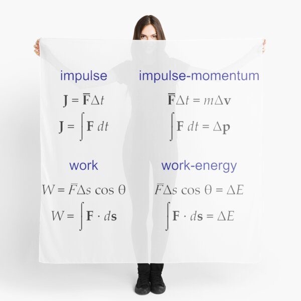 #Physics, #Mechanics, #Impulse, #Momentum, Work, Energy, Force, Time, Velocity, Cosine, Delta, Integral, Difference Scarf
