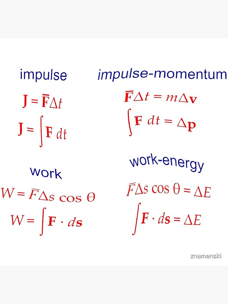#Physics, #Mechanics, #Impulse, #Momentum, Work, Energy, Force, Time, Velocity, Cosine, Delta, Integral, Difference by znamenski