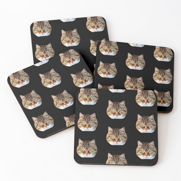 Item preview, KITTY FACE 1 ON BLACK designed and sold by PetsandBeyond.