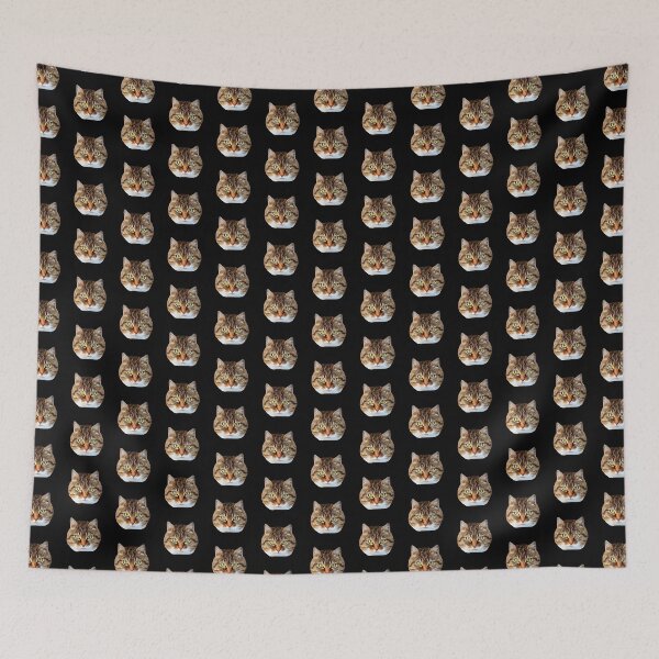Item preview, KITTY FACE 1 ON BLACK designed and sold by PetsandBeyond.
