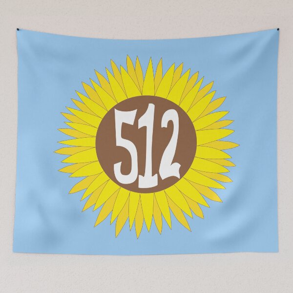Artikelvorschau, Handgezeichnete Texas Sunflower 512 Vorwahl entworfen und verkauft von itsrturn.