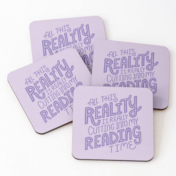 Item preview, Reality Vs. Reading Purple - Book Nerd Quote Lettering designed and sold by Kit Cronk.
