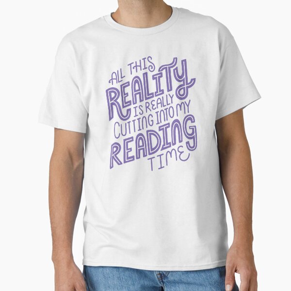 Item preview, Reality Vs. Reading Purple - Book Nerd Quote Lettering designed and sold by Kit Cronk.