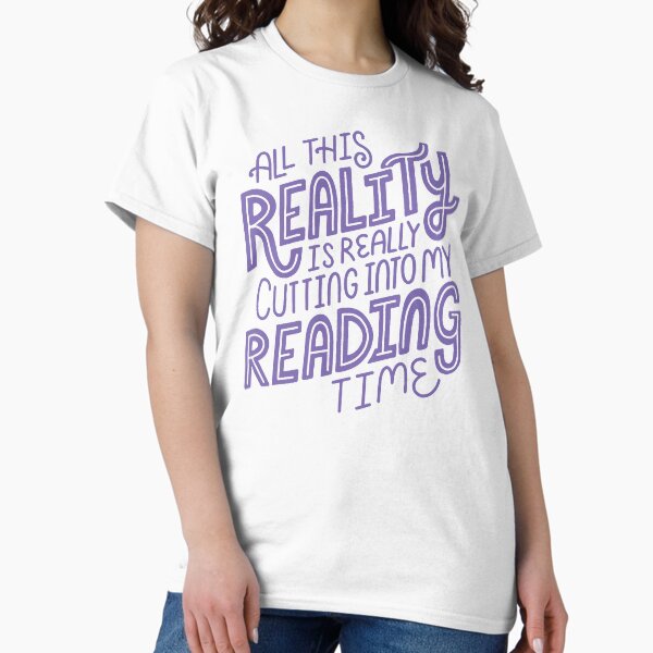 Item preview, Reality Vs. Reading Purple - Book Nerd Quote Lettering designed and sold by Kit Cronk.