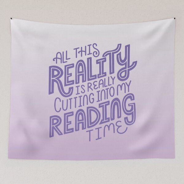 Item preview, Reality Vs. Reading Purple - Book Nerd Quote Lettering designed and sold by Kit Cronk.
