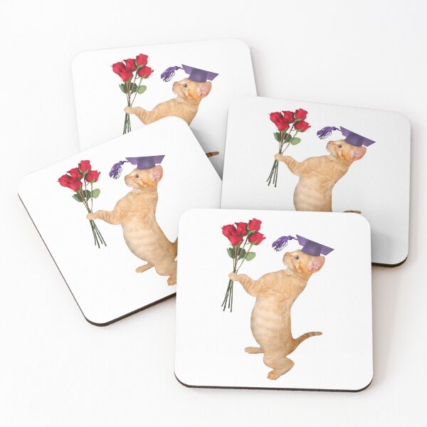 Item preview, Orange Kitten Graduate Red Roses designed and sold by catsclips.