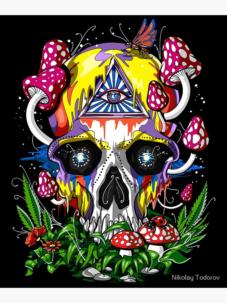 "Psychedelic Skull " Art Print by underheaven Redbubble