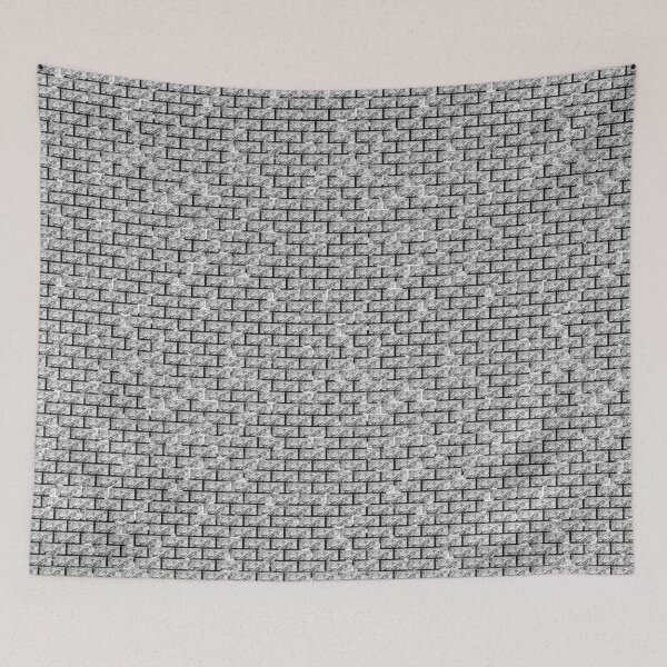 Item preview, Black and white brick wall designed and sold by ShapesColors.