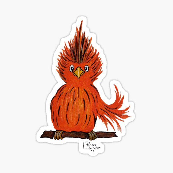 Orange Bird Sticker