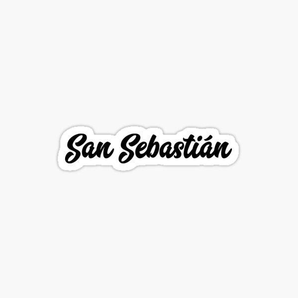 Vista previa del artículo con la obra «San Sebastián Black Script», diseñado y vendido por modeoftravel.